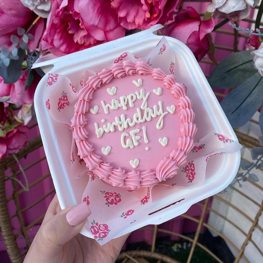 Happy Birthday GF! Pink Bento Cake – CakeZake
