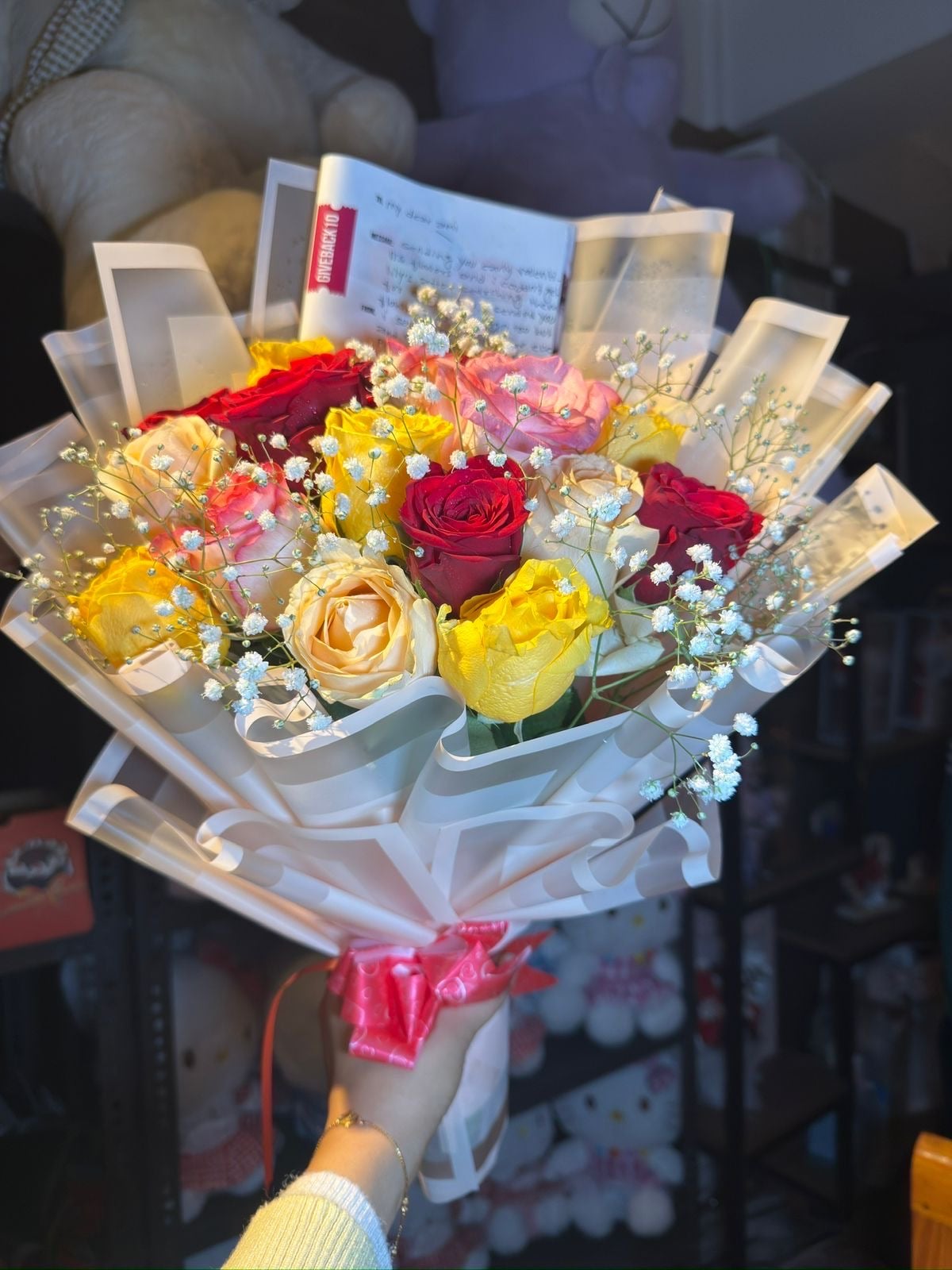 Beautiful seasonal Mixed colorful Rose Bouquet  – CakeZake