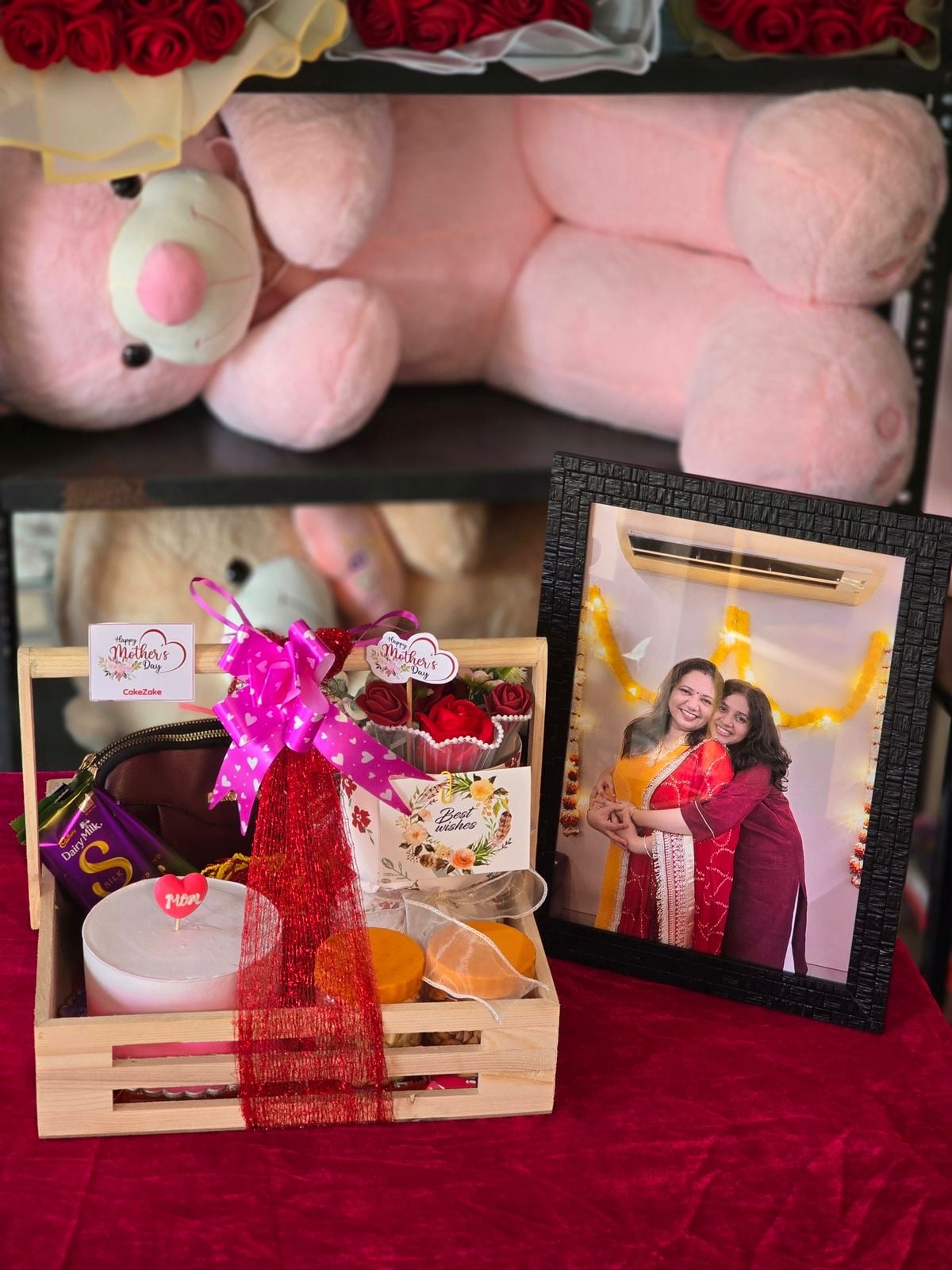 A photo frames and care package combo for mother – CakeZake Nepal