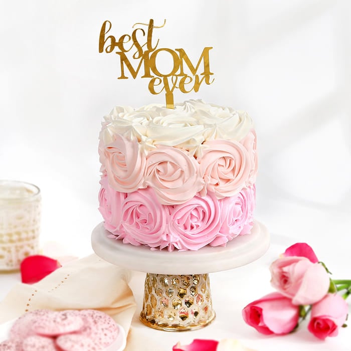 Best Mom Topper Flower Mini Cake – CakeZake