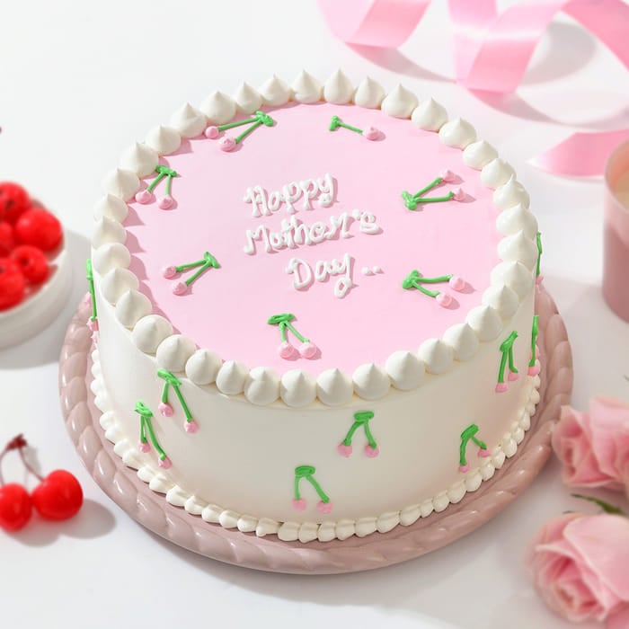 Happy Mothers Day Love Themed Cheery Cake – CakeZake