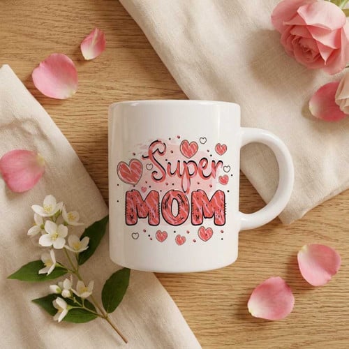 Super Mom Ceramic Mug – Perfect Mother’s Day Gift – CakeZake Nepal