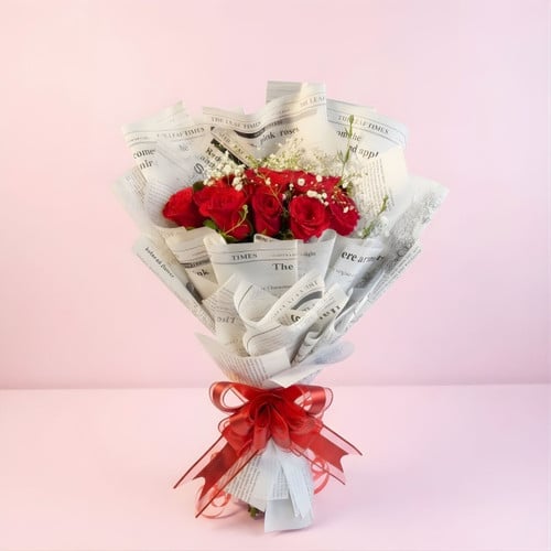 Classic 12 Red Rose Bouquet – CakeZake Nepal
