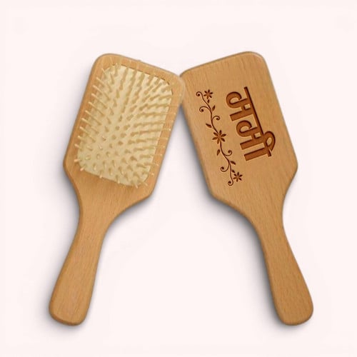 Personalized Bamboo Hair Brush with ममी Engraved – CakeZake Nepal