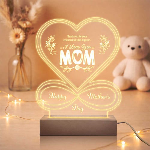 I Love You Mom Engraved Acrylic Lamp – CakeZake Nepal