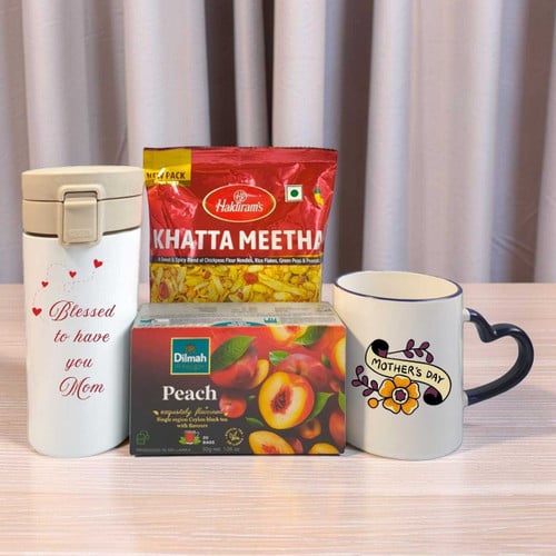 Sweet Mother’s Day Treat – Green Tea, Namkeen & Mug – CakeZake Nepal