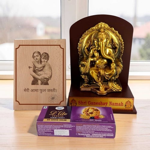 Sweet Tribute to Mom – Personalized Gift With Ganesh Statue – CakeZake Nepal