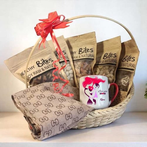 Personalize Mother's Day Mug with Shawl and Dry Nuts Combo – CakeZake Nepal