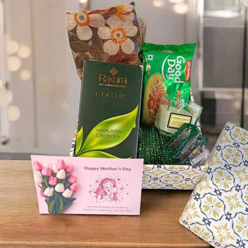 Mother's Day Treat with Green Bangles, Hair Clip , & Shawl – CakeZake Nepal