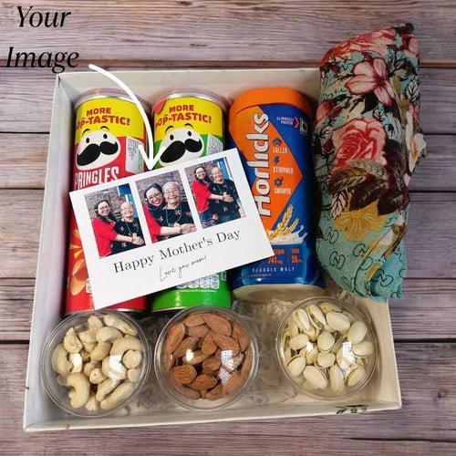 Cozy & Crunchy Mother’s Day Surprise: Shawl, Snacks & Greeting Card – CakeZake Nepal