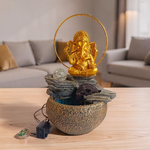 Ganesh Statue with LED Lights & Water Fountain – CakeZake Nepal