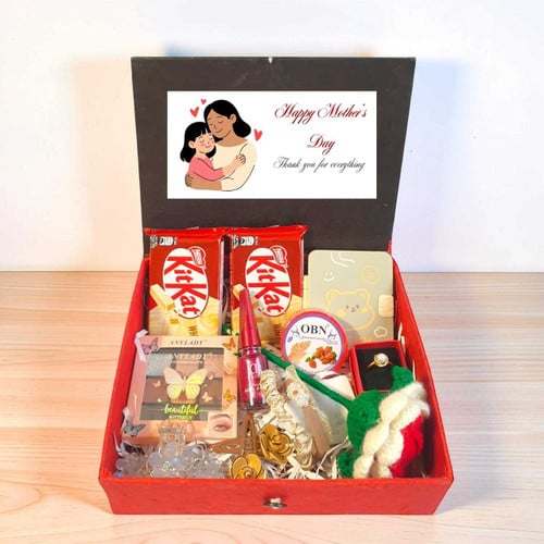 Mother's Day Gift with Beauty Accessories, Chocolates & Crochet Rose – CakeZake Nepal