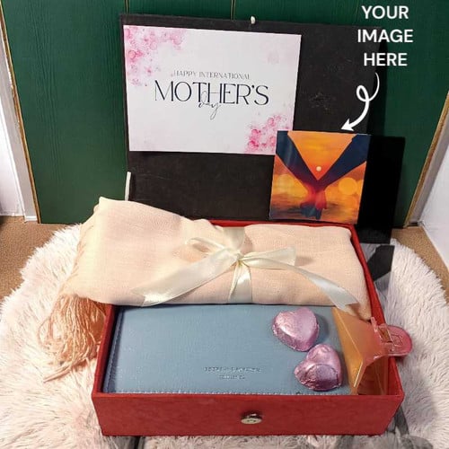 Mother’s Day Gift Box with Cozy Shawl & Elegant Wallet – CakeZake Nepal