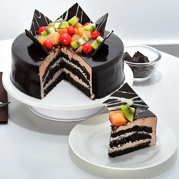 Chocolate Fruit Gateau Cake- Half kg